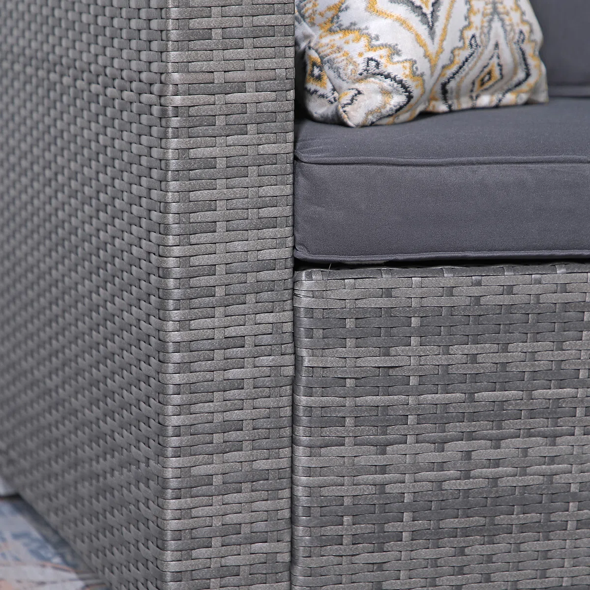 Abrela – Salon de Jardin Modulable 3 Places en Rotin avec Coussins Confort pour Extérieur Moderne 