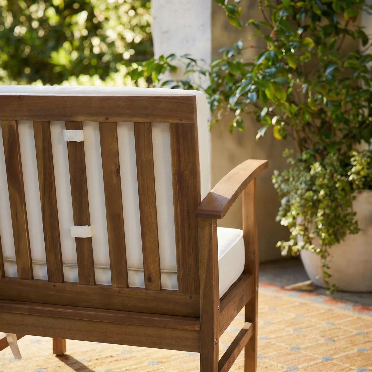 Acacia – Lot de 2 Fauteuils Lounge en Acacia pour Extérieur avec Confort Élégant et Naturel