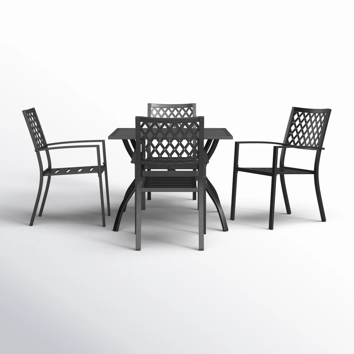Ashford - Ensemble repas de jardin 4 personnes avec table carrée