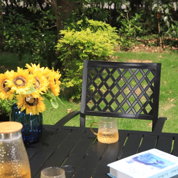 Ashford - Ensemble repas de jardin 4 personnes avec table carrée