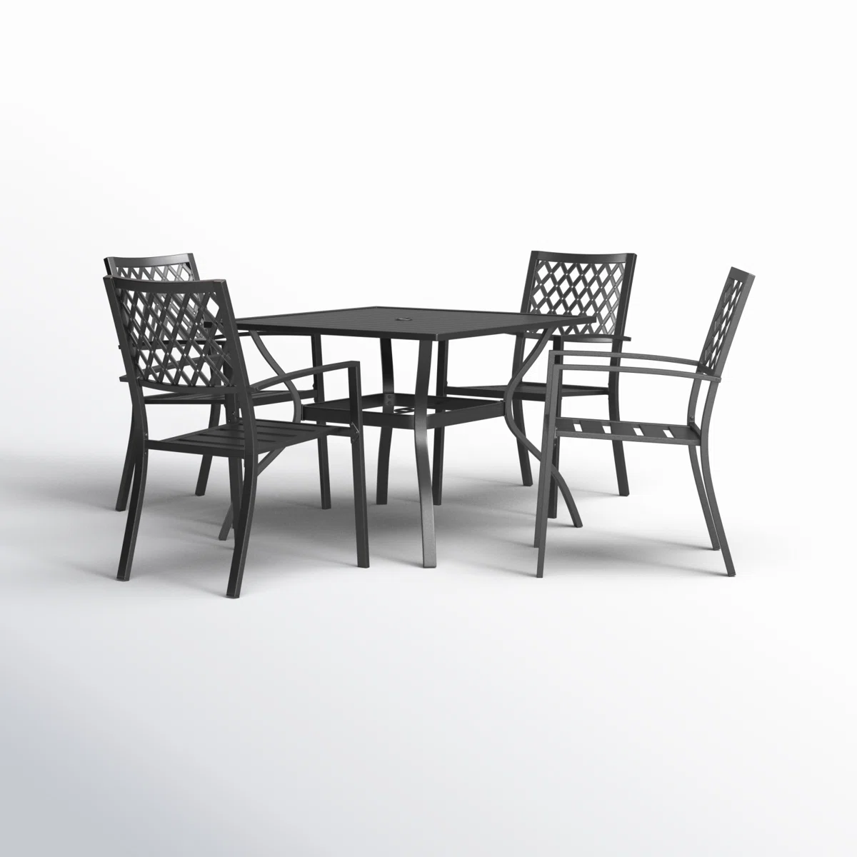 Ashford - Ensemble repas de jardin 4 personnes avec table carrée
