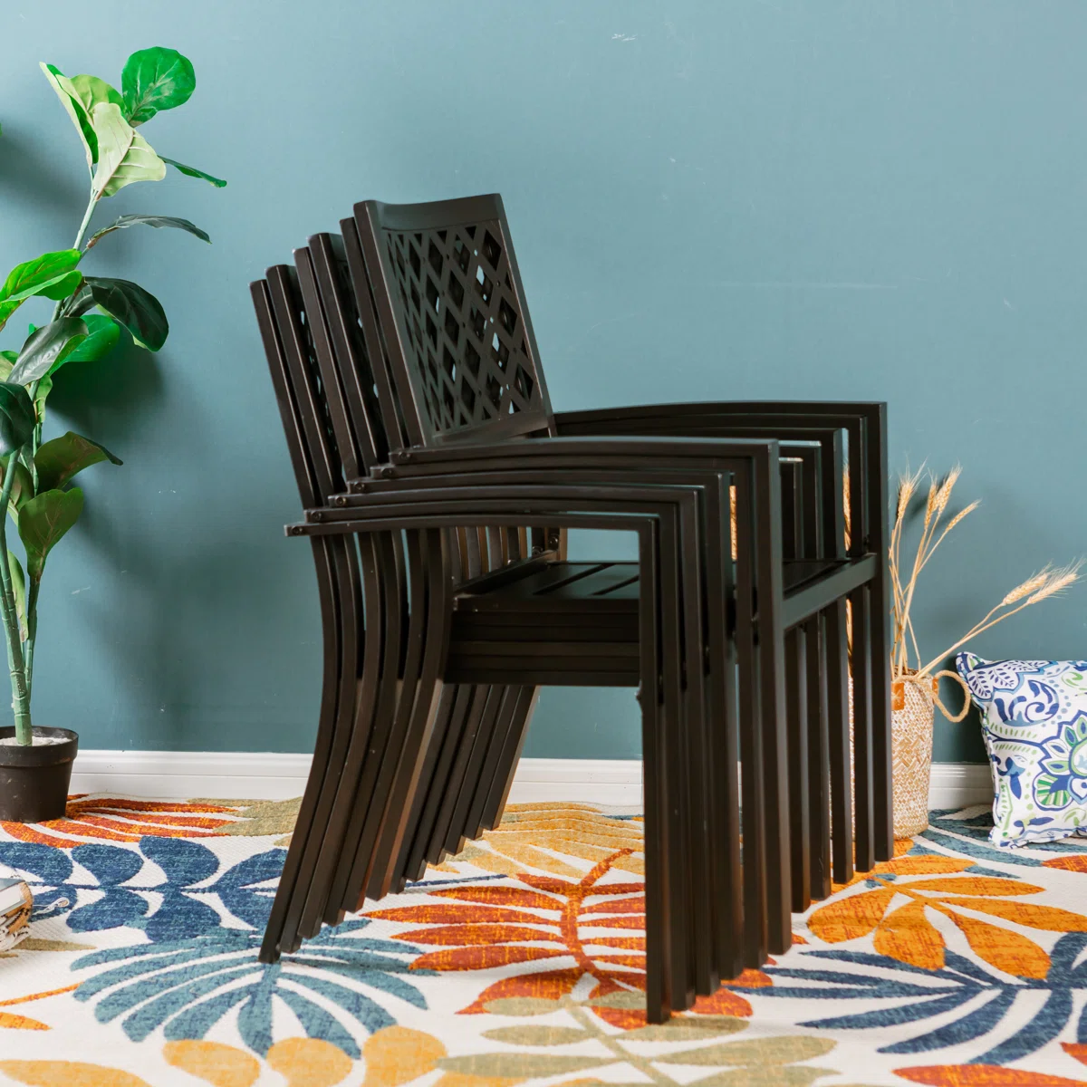 Ashford - Ensemble repas de jardin 4 personnes avec table carrée