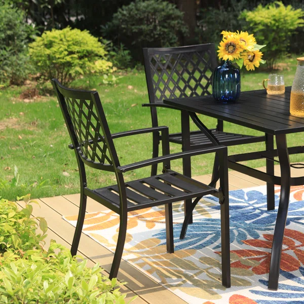 Ashford - Ensemble repas de jardin 4 personnes avec table carrée