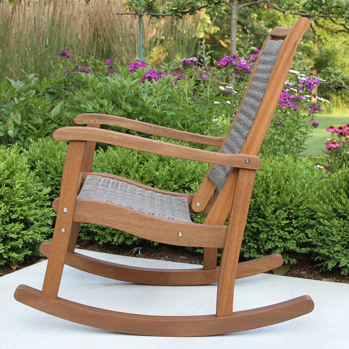Arnora – Chaise à Bascule en Bois Massif pour Extérieur avec Confort Élégant et Intemporel