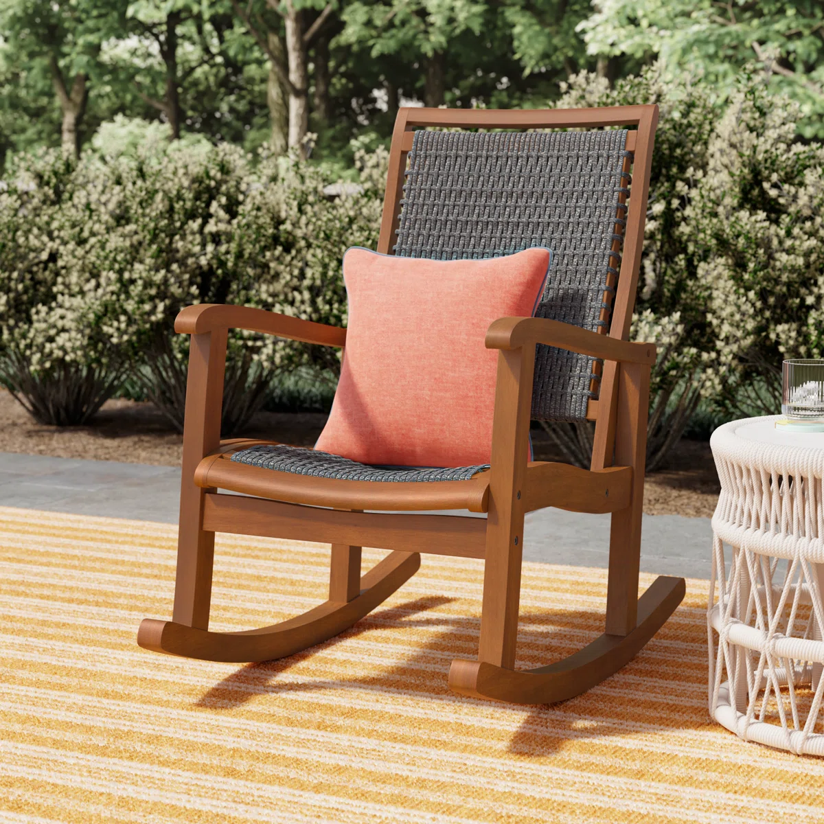 Arnora – Chaise à Bascule en Bois Massif pour Extérieur avec Confort Élégant et Intemporel