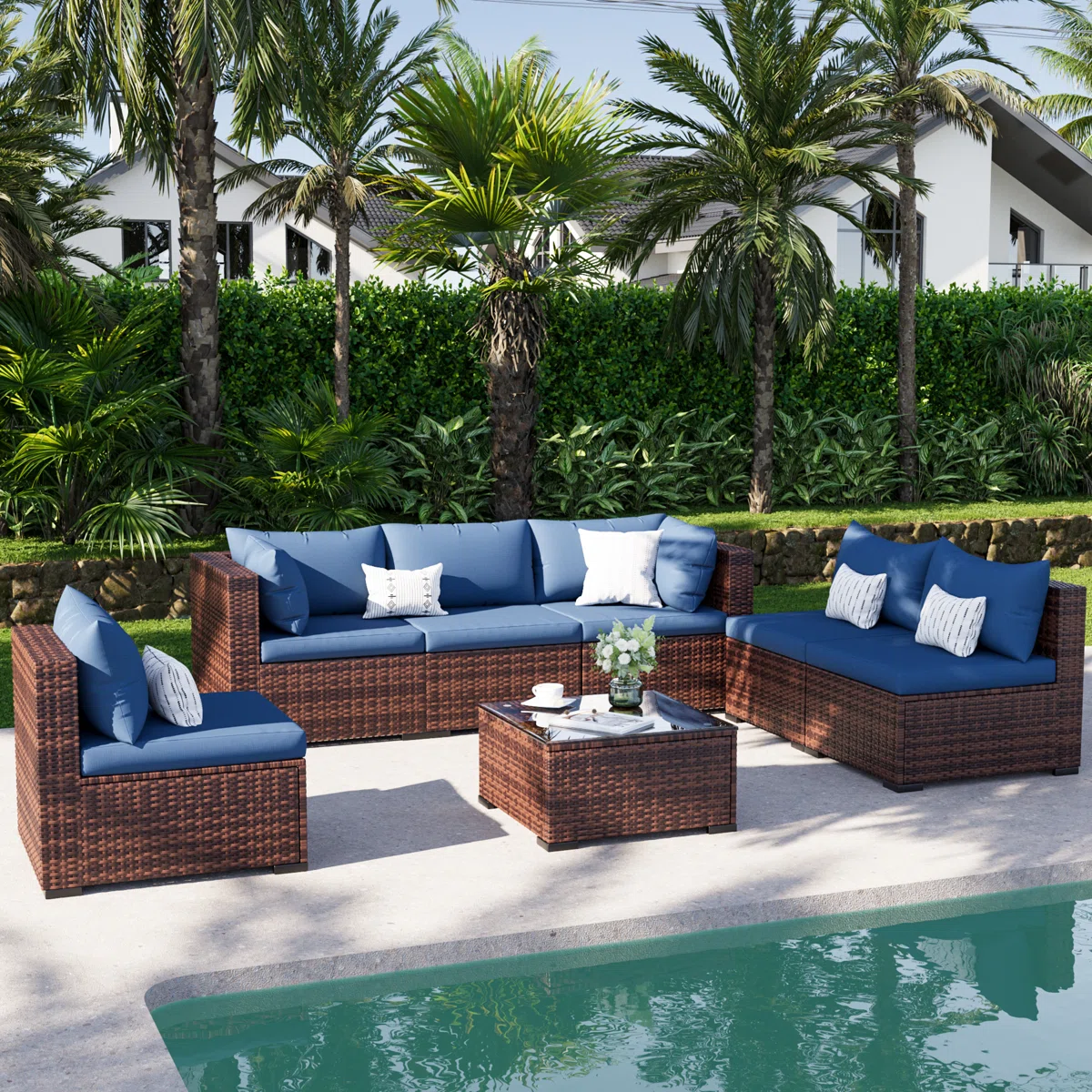 Azmira — Salon de jardin modulable 6 places