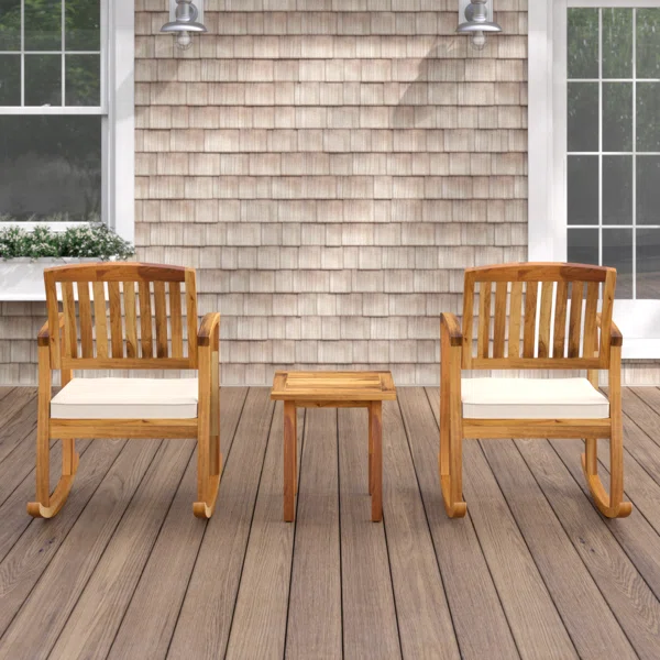 Solea Duo – Salon de jardin 2 places en bois d’acacia avec coussins