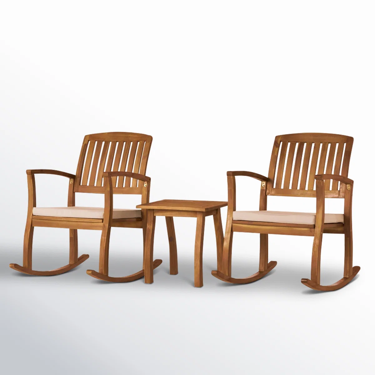 Solea Duo – Salon de jardin 2 places en bois d’acacia avec coussins