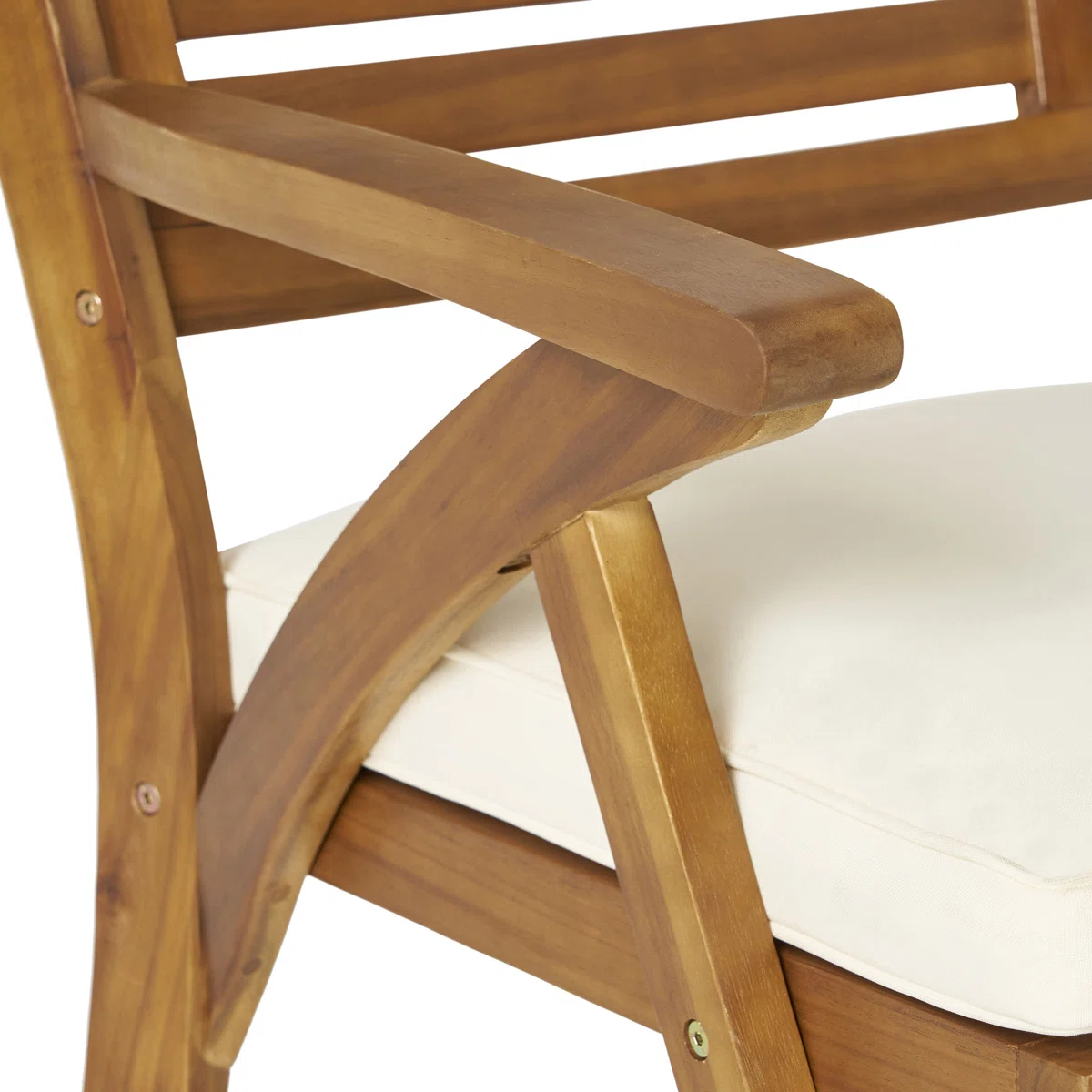 Kensington - Ensemble repas de jardin 4 personnes en bois massif d’acacia avec coussins