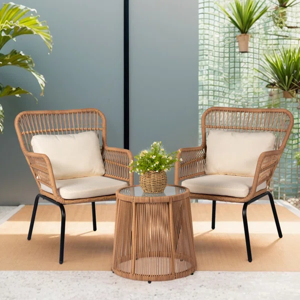 Zenia Duo – Salon de jardin 2 places avec table et coussins 