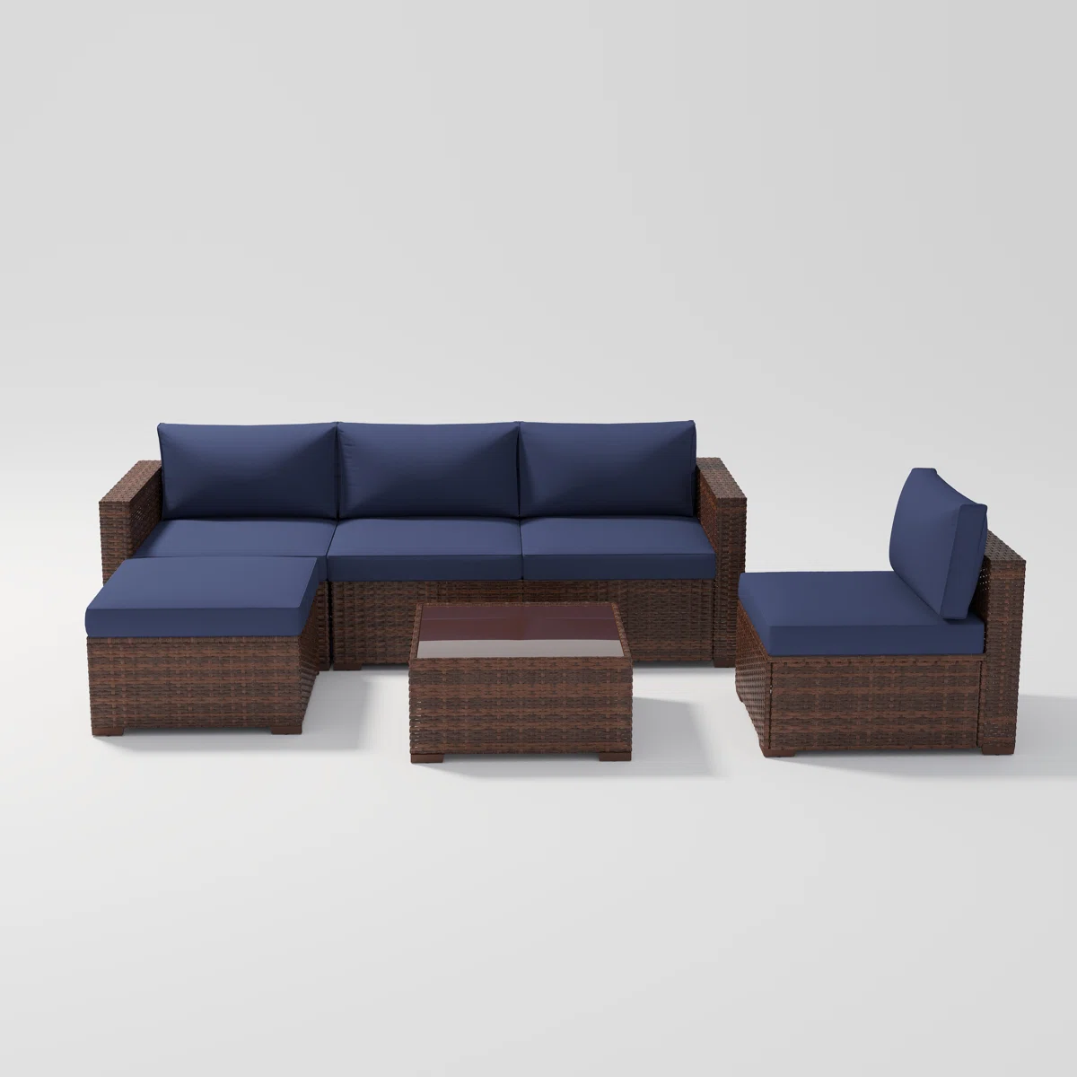 [Copy]Eudira – Salon de Jardin Modulable 4 Places en Rotin avec Coussins Confort 
