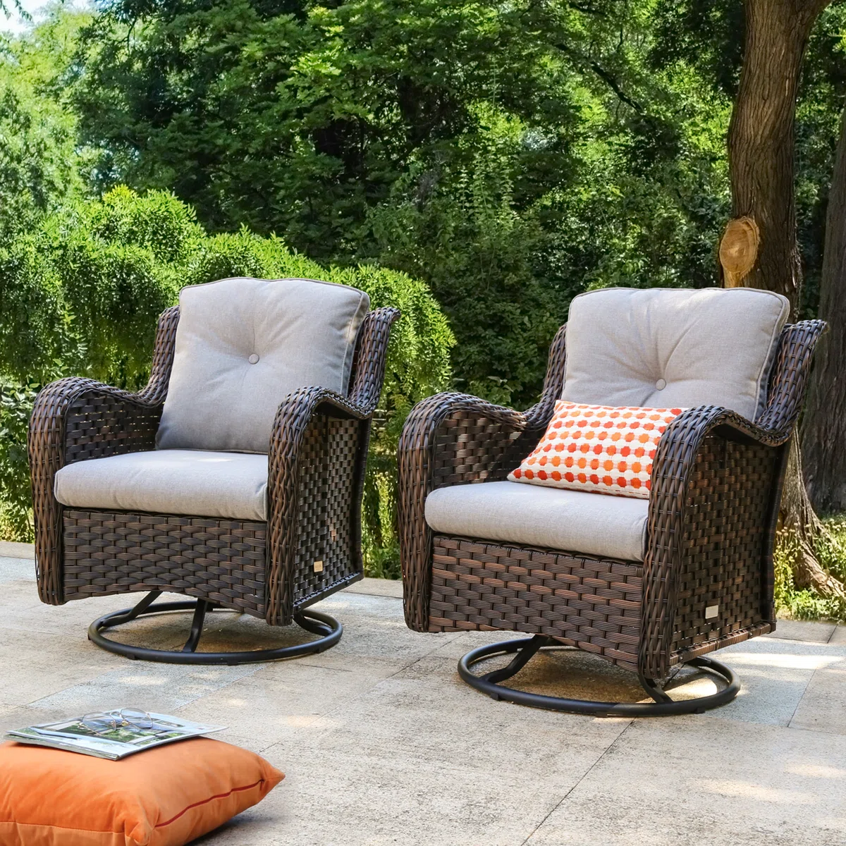 Gurena – Salon de Jardin Modulable 9 Places (7 Pièces) avec Coussins Confort Haut de Gamme pour Extérieur 