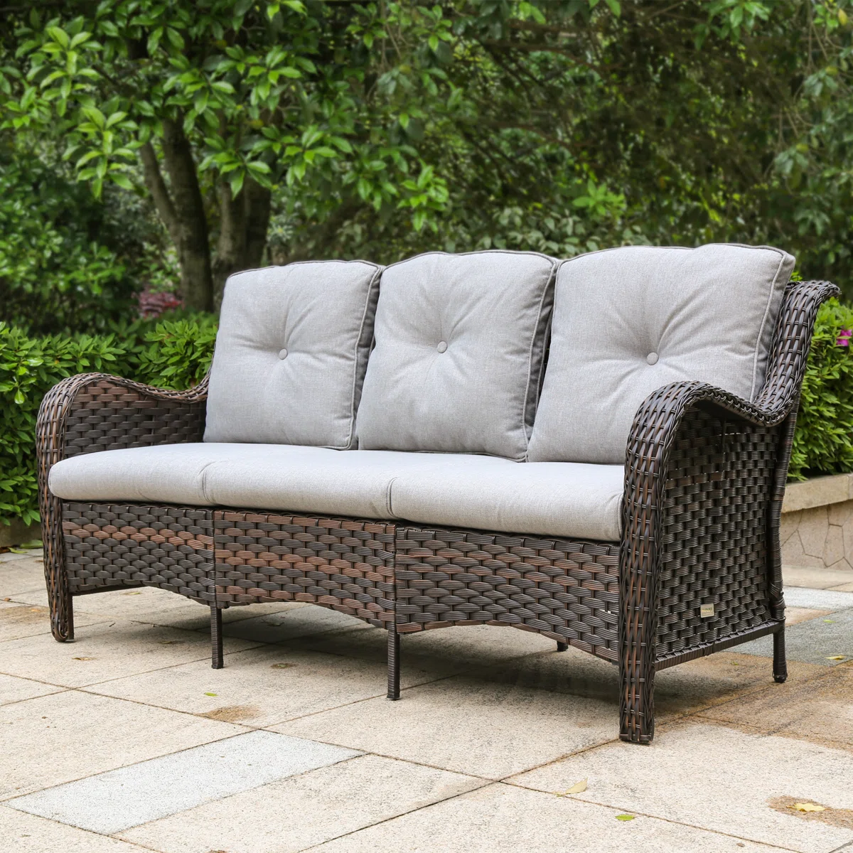 Gurena – Salon de Jardin Modulable 9 Places (7 Pièces) avec Coussins Confort Haut de Gamme pour Extérieur 