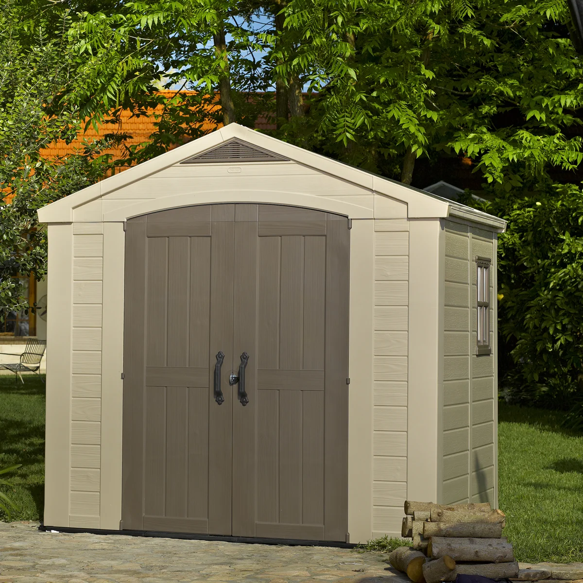 Factor – Abri de jardin en résine à double porte