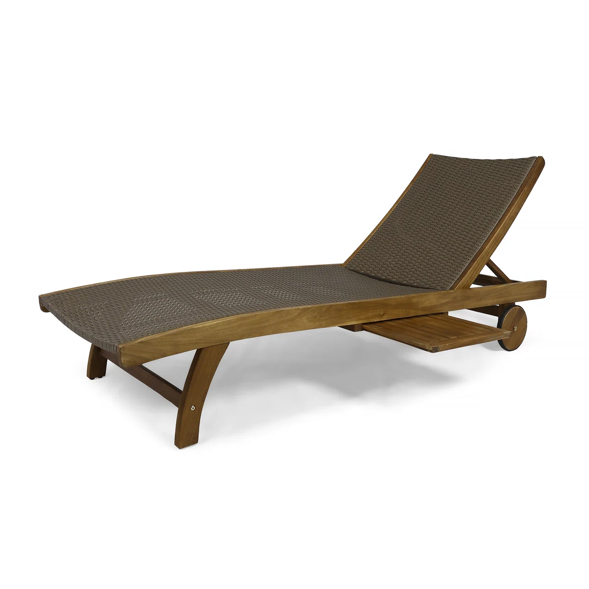 Verano – Lot de 2 chaises longues d’extérieur en bois d’acacia et résine tressée