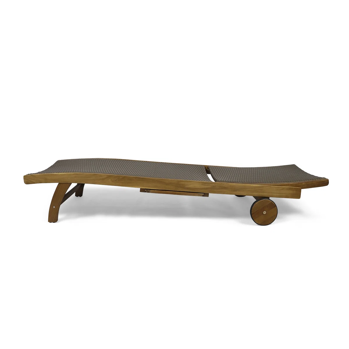 Verano – Lot de 2 chaises longues d’extérieur en bois d’acacia et résine tressée