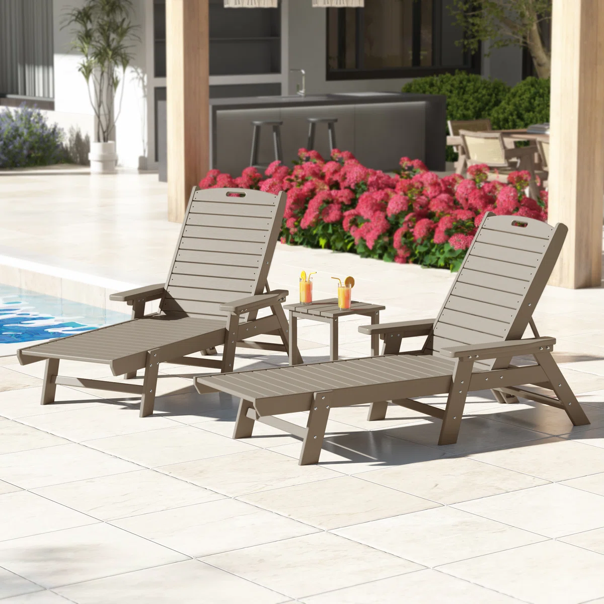 Laguna – Transat Extérieur avec Table d’Appoint pour Détente Élégante au Soleil 