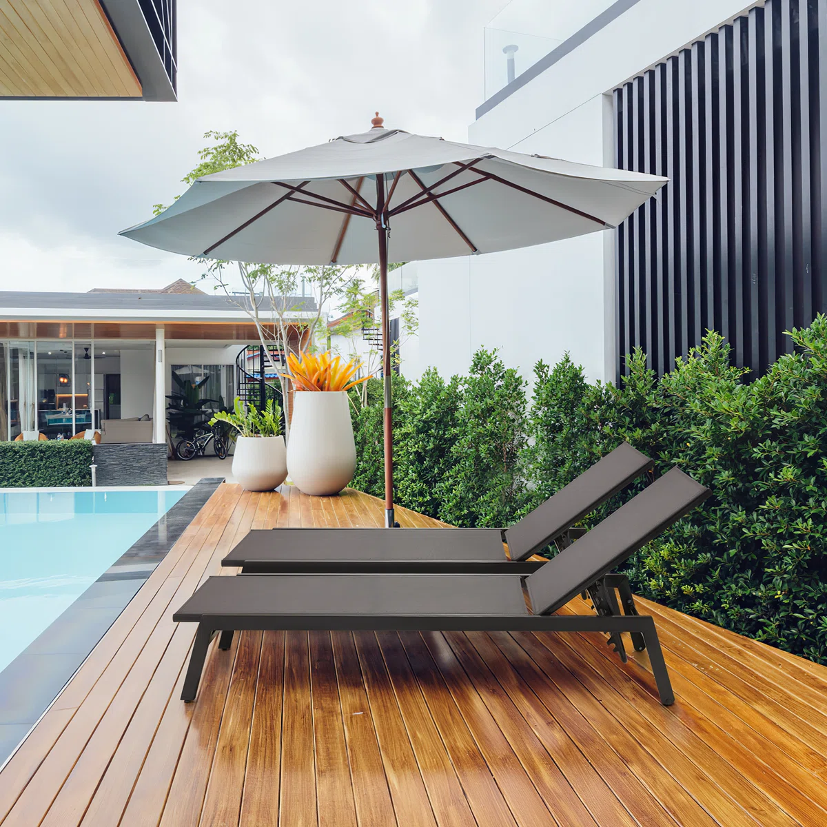 Solandra – Lot de 2 Transats Extérieurs Réglables avec Confort Premium pour Jardin et Terrasse 