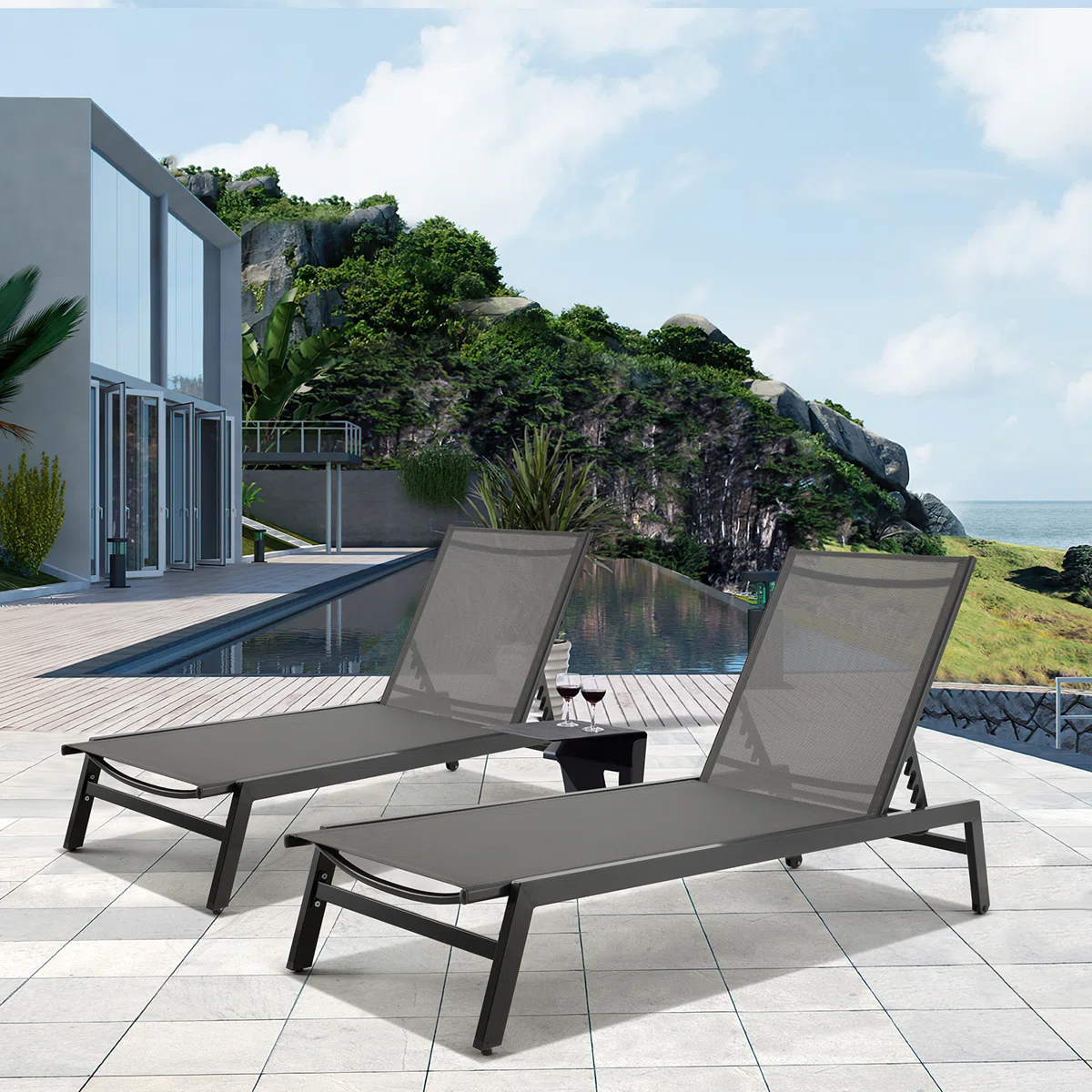 Solandra – Lot de 2 Transats Extérieurs Réglables avec Confort Premium pour Jardin et Terrasse 