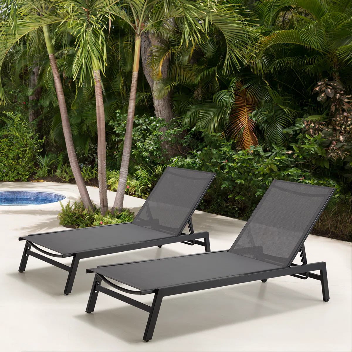 Solandra – Lot de 2 Transats Extérieurs Réglables avec Confort Premium pour Jardin et Terrasse 