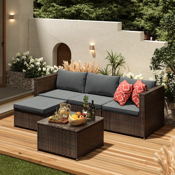 Elaro — Salon de jardin modulable 3 places en rotin