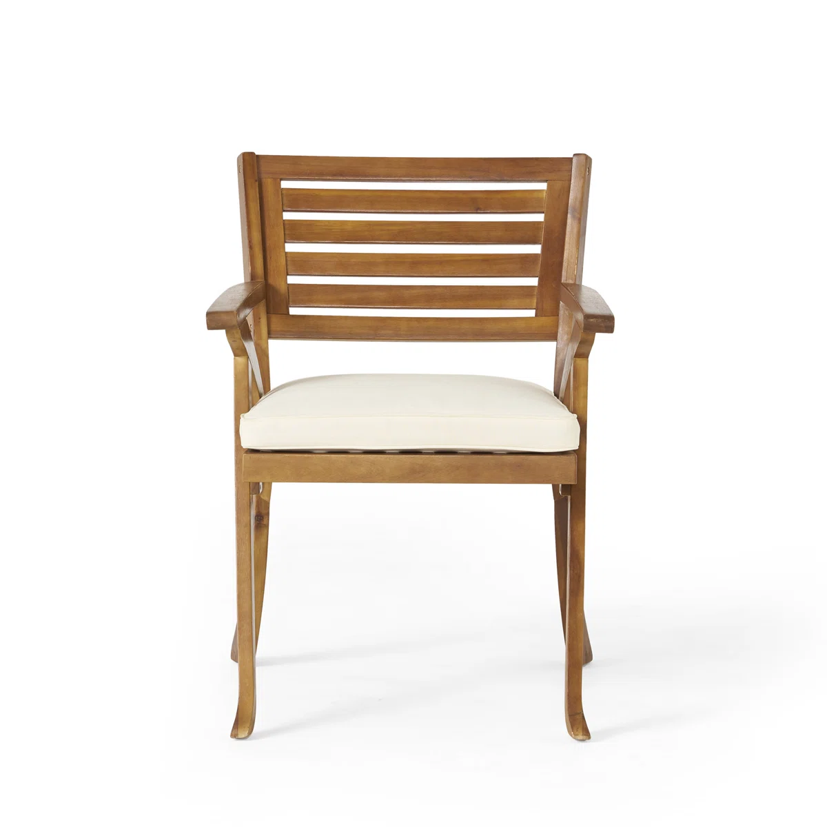 Kensington - Ensemble repas de jardin 4 personnes en bois massif d’acacia avec coussins