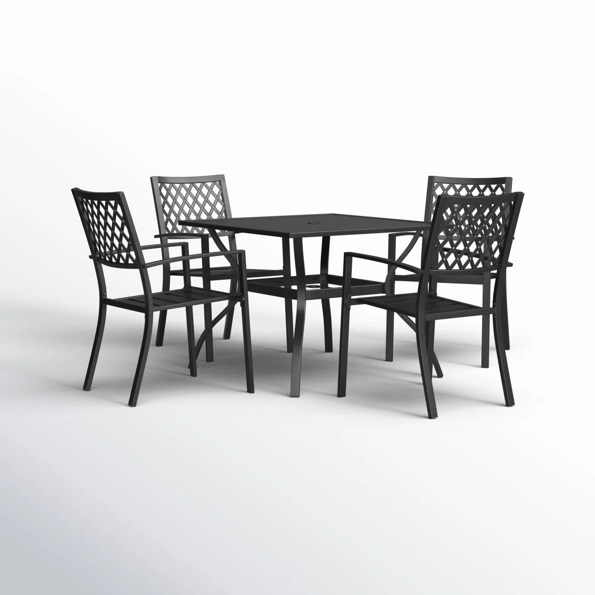 Ashford - Ensemble repas de jardin 4 personnes avec table carrée