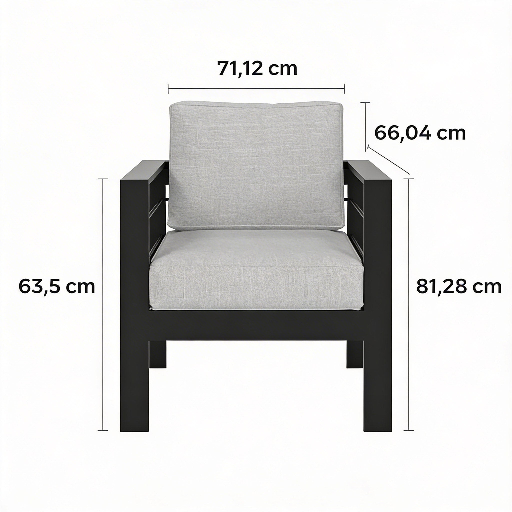 Elyon - Lot de 2 Fauteuils de Jardin en Aluminium avec Design Moderne et Confort Durable