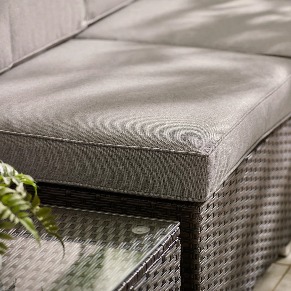 Calidora – Salon de Jardin Modulable en Rotin PE avec Table pour Extérieurs Modernes (Housse Incluse)