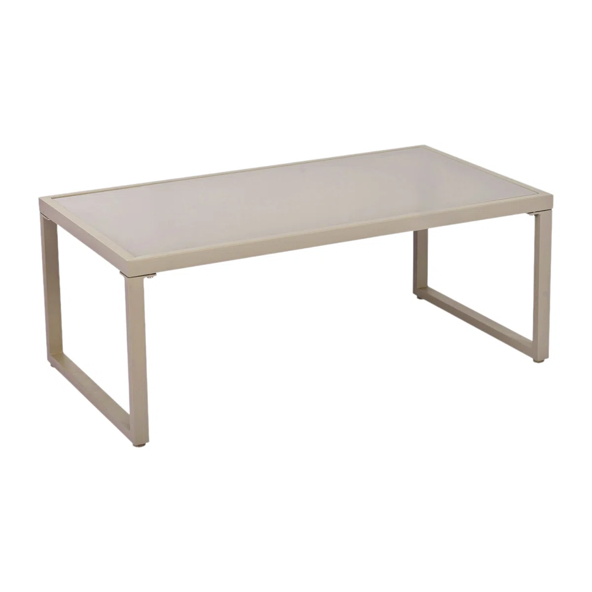 Solenza – Salon de Jardin Lounge 4 Places Kaki avec Table Basse en Verre pour Extérieur Élégant