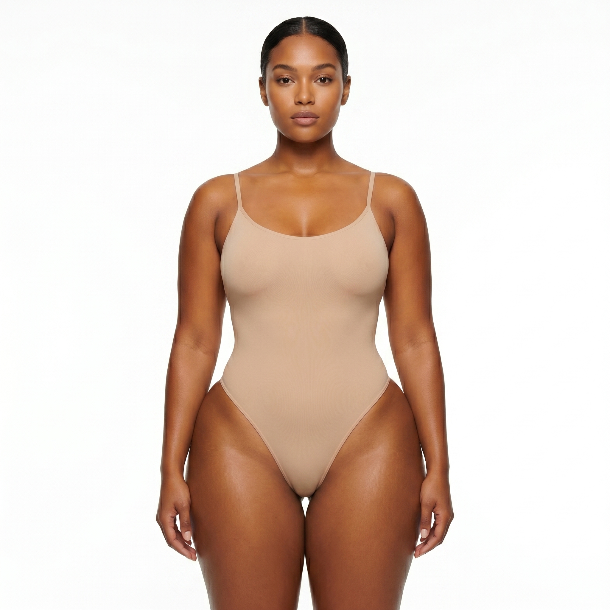 [HOPWIN LINGERIE] Scoop-Neck Hybrid Sculpting Bodysuit | Medium Core Control & Lift