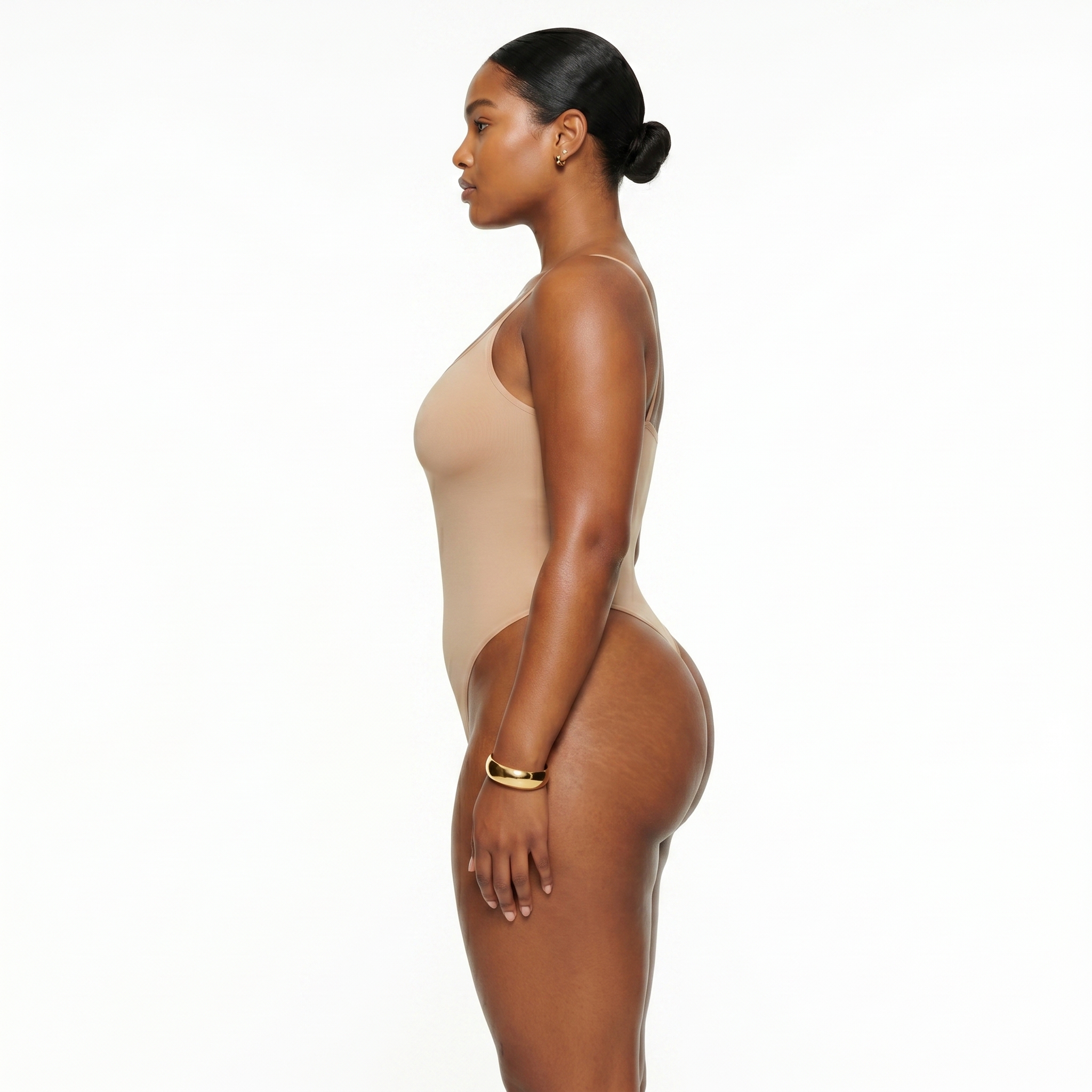 [HOPWIN LINGERIE] Scoop-Neck Hybrid Sculpting Bodysuit | Medium Core Control & Lift