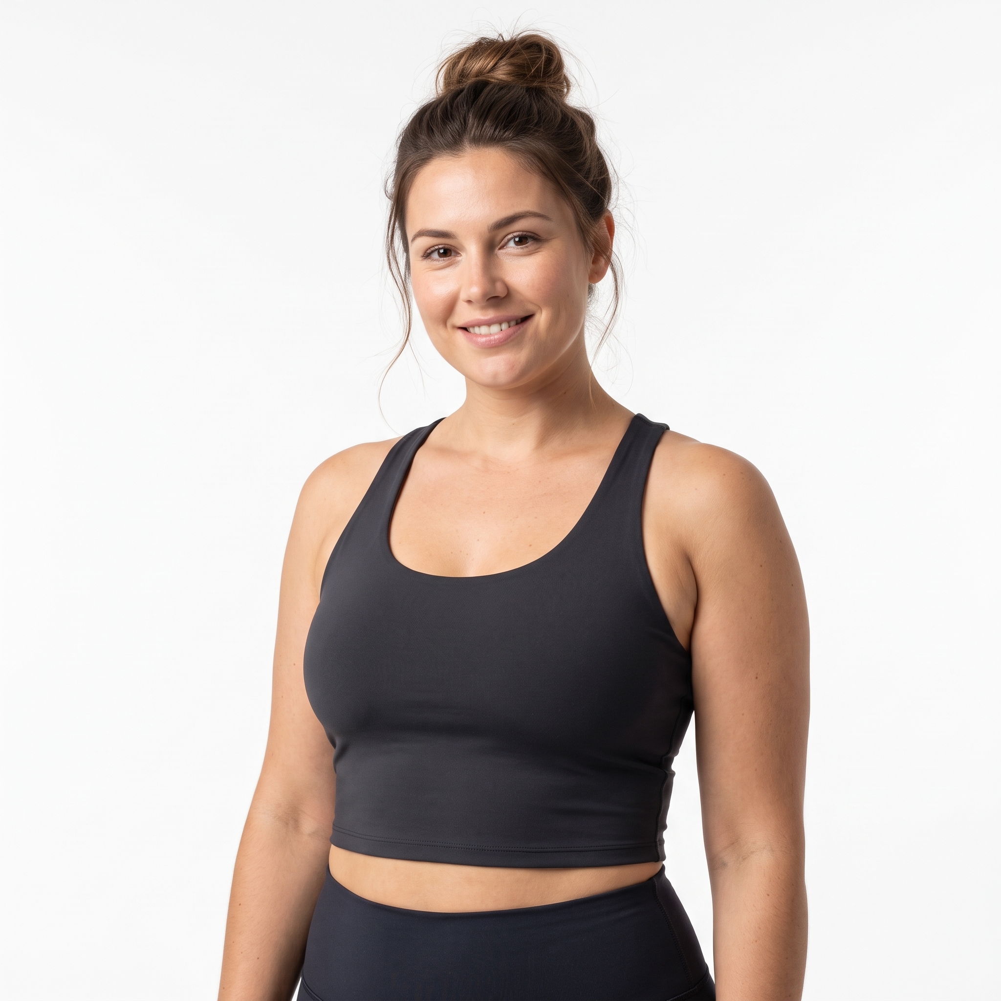 [HOPWIN LINGERIE] Longline X-Back Active Crop Top | Seamless Medium Sculpt & Bust Lift