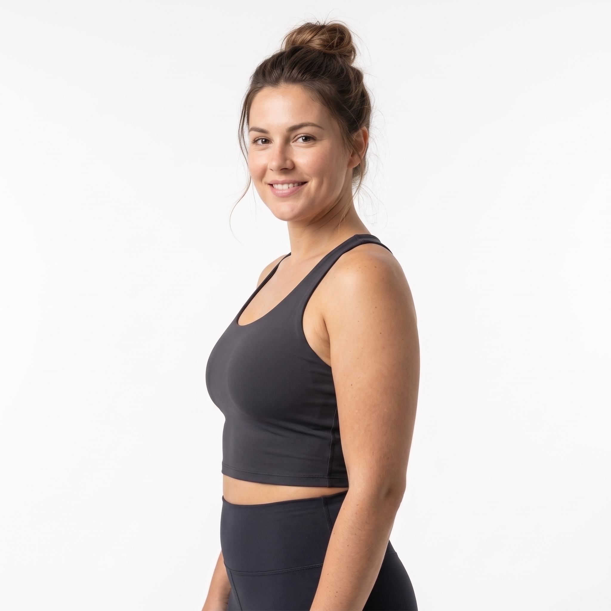[HOPWIN LINGERIE] Longline X-Back Active Crop Top | Seamless Medium Sculpt & Bust Lift