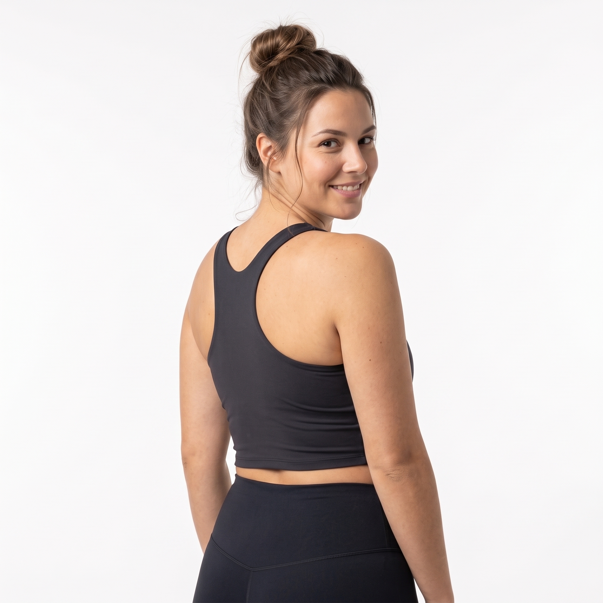 [HOPWIN LINGERIE] Longline X-Back Active Crop Top | Seamless Medium Sculpt & Bust Lift