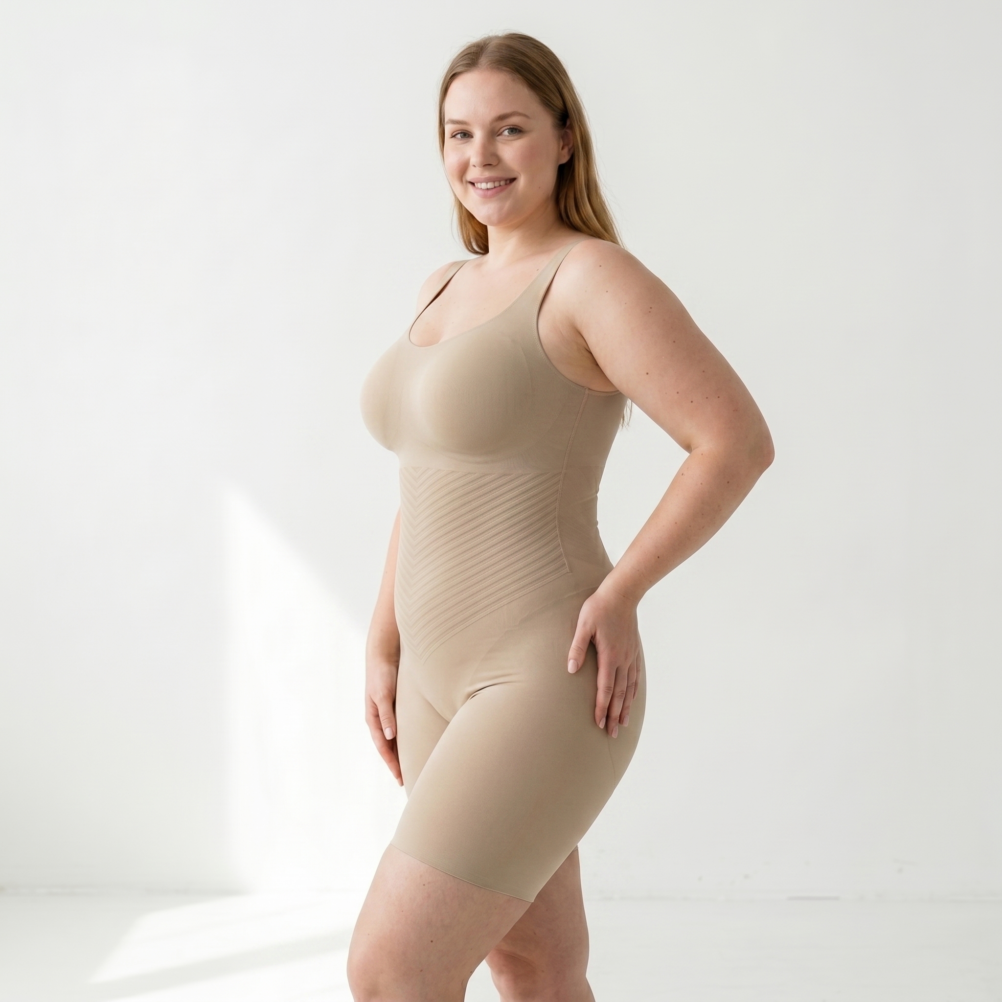 [HOPWIN LENGIRE] Bonded Sculpt Contour Bodysuit | 360° Stretch & Shape-Memory Fit