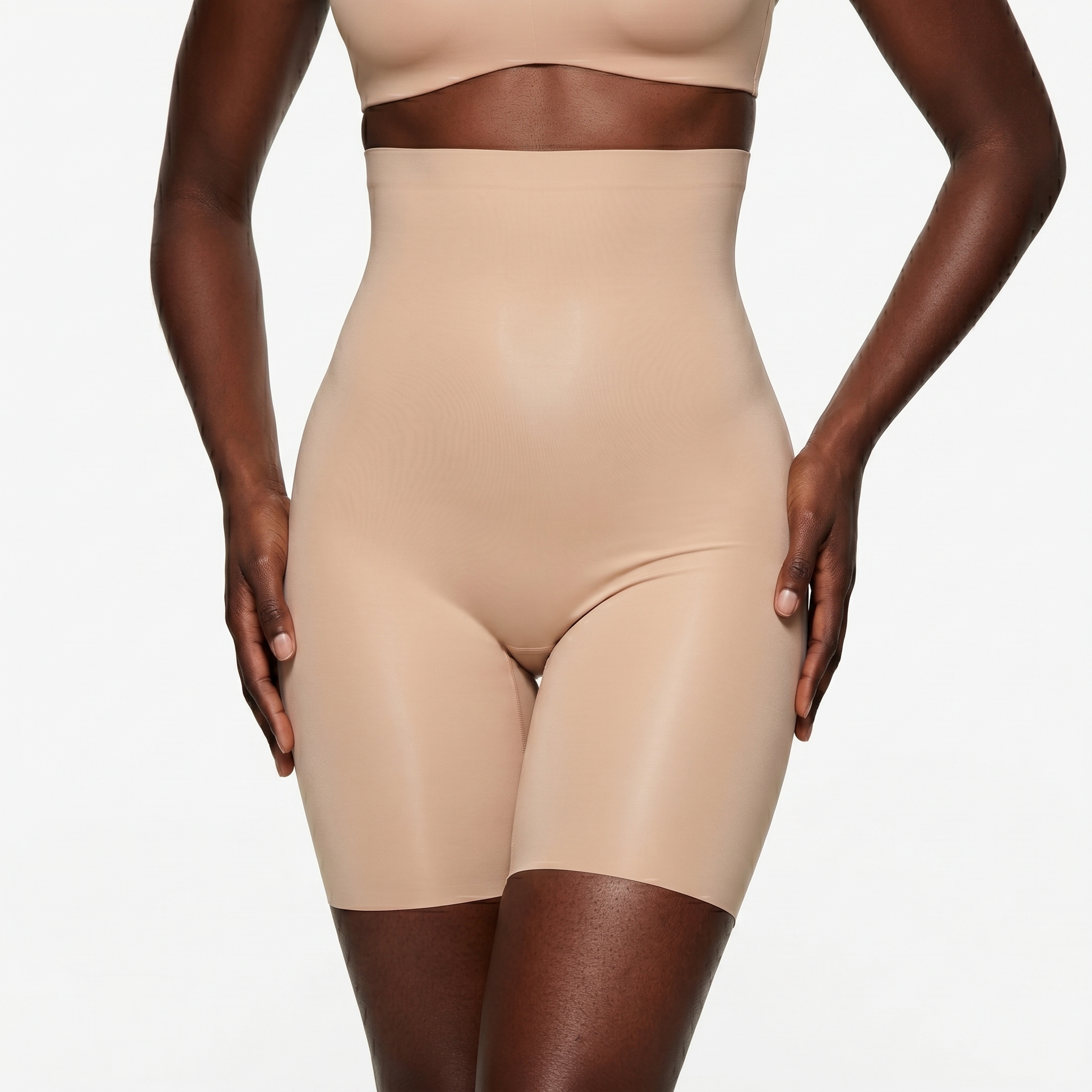 [HOPWIN LENGERIE] Micro-Dot Sculpt High-Waisted Shorts | Medium-Compression Tummy Control