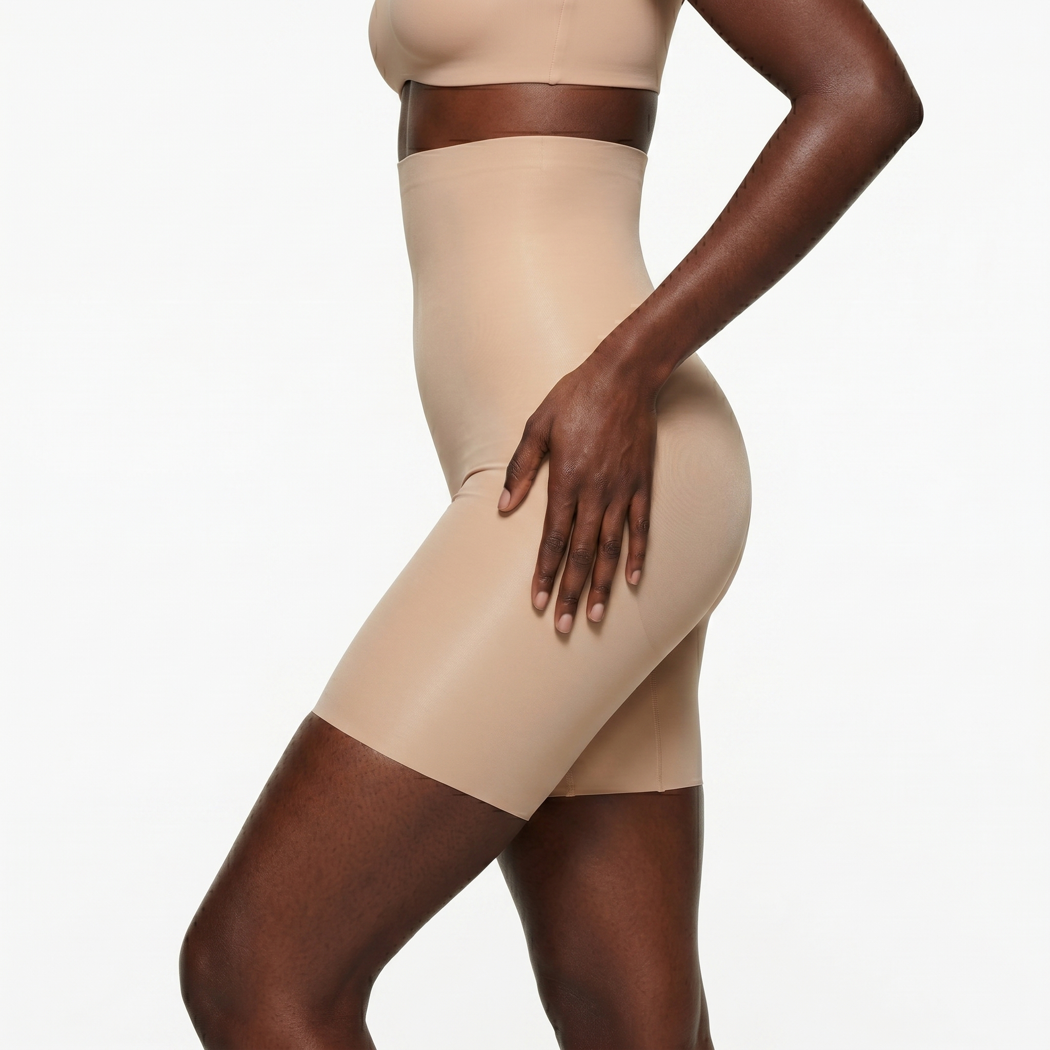 [HOPWIN LENGERIE] Micro-Dot Sculpt High-Waisted Shorts | Medium-Compression Tummy Control