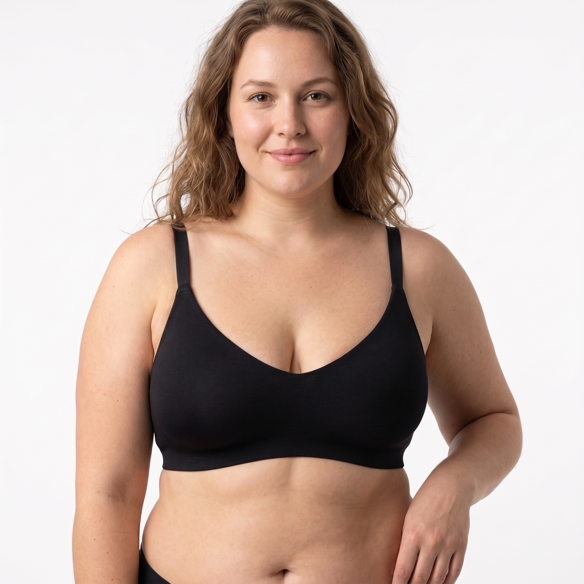 [HOPWIN LINGERIE] Plunge Deep U-Neck Seamless Demi Bra | Hyper-Stretch Active Lounge