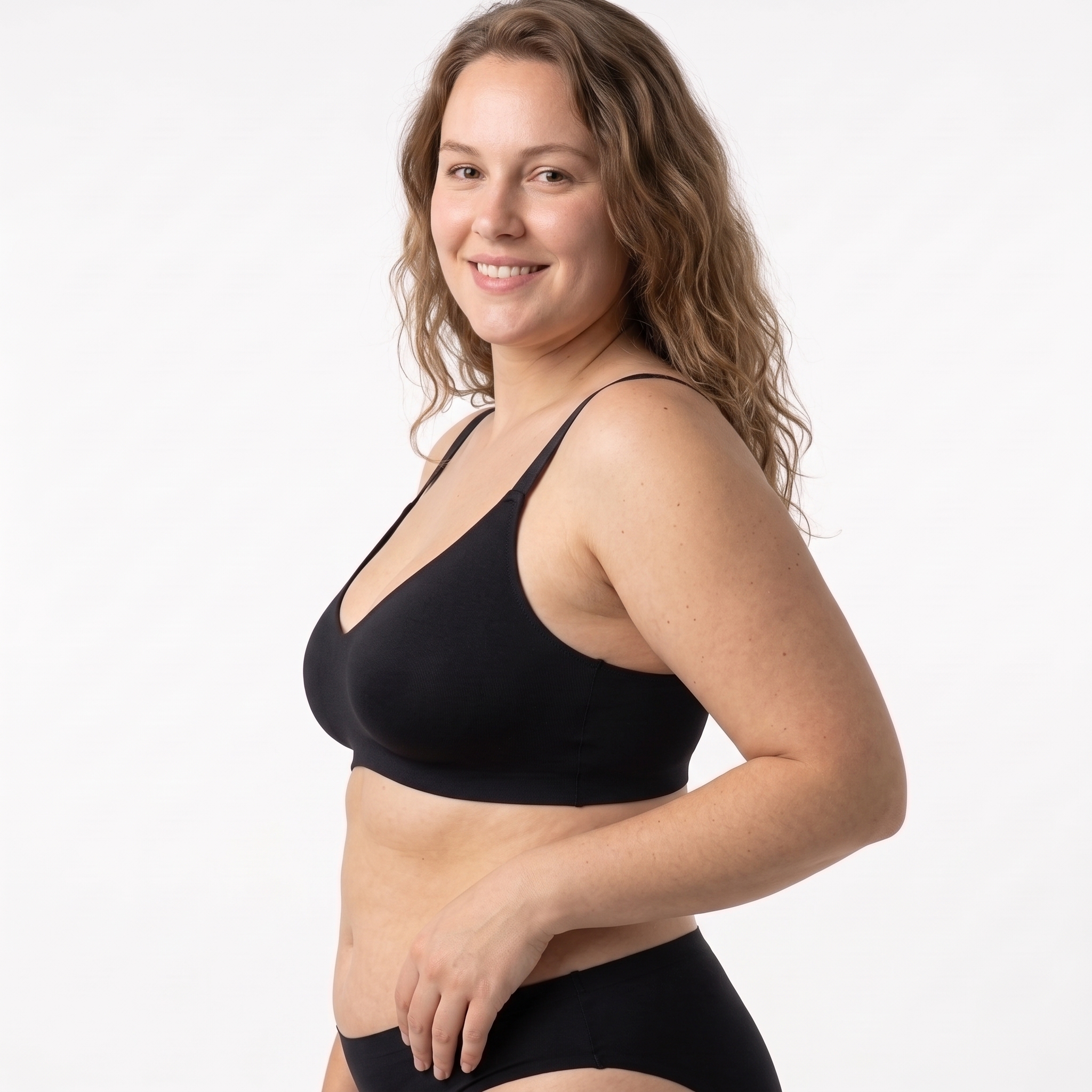 [HOPWIN LINGERIE] Plunge Deep U-Neck Seamless Demi Bra | Hyper-Stretch Active Lounge