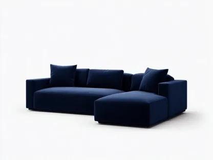 Ecksofa Stoff 262 x 165 x 80 cm - dunkelblau - für Wohnzimmer - modern mit Chaiselongue und tiefem Sitz-Javexlyhaven