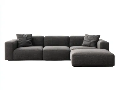 Ecksofa Stoff 278 x 162 x 78 cm - dunkelgrau - für Wohnzimmer - modern mit Chaiselongue und tiefem Sitz-Javexlyhaven