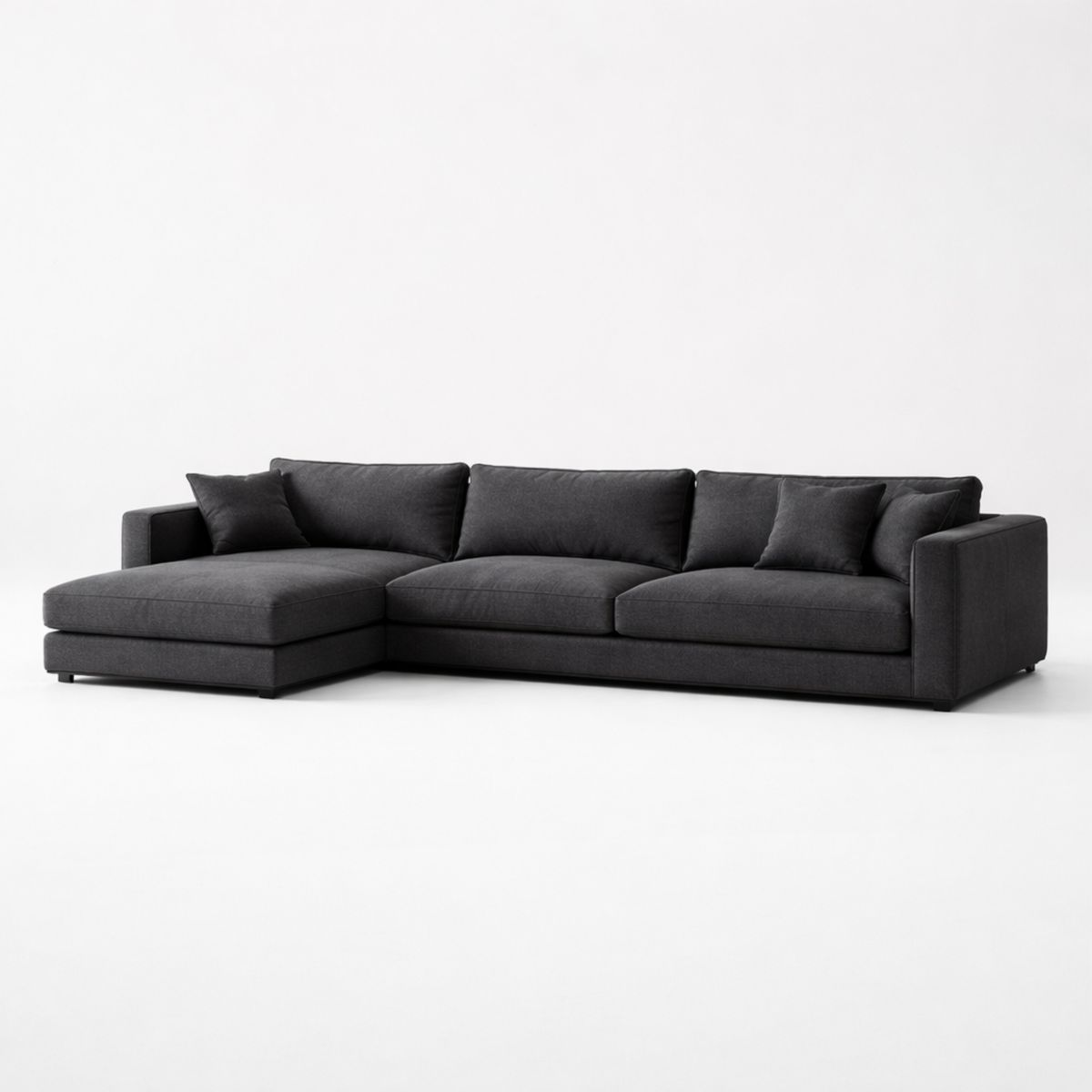 Ecksofa, 295 × 180 × 85 cm, Stoff, Dunkelgrau