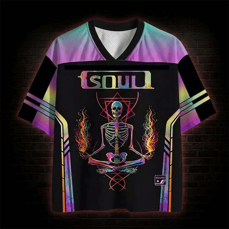Trippy Meditation Skull Mesh Jersey
