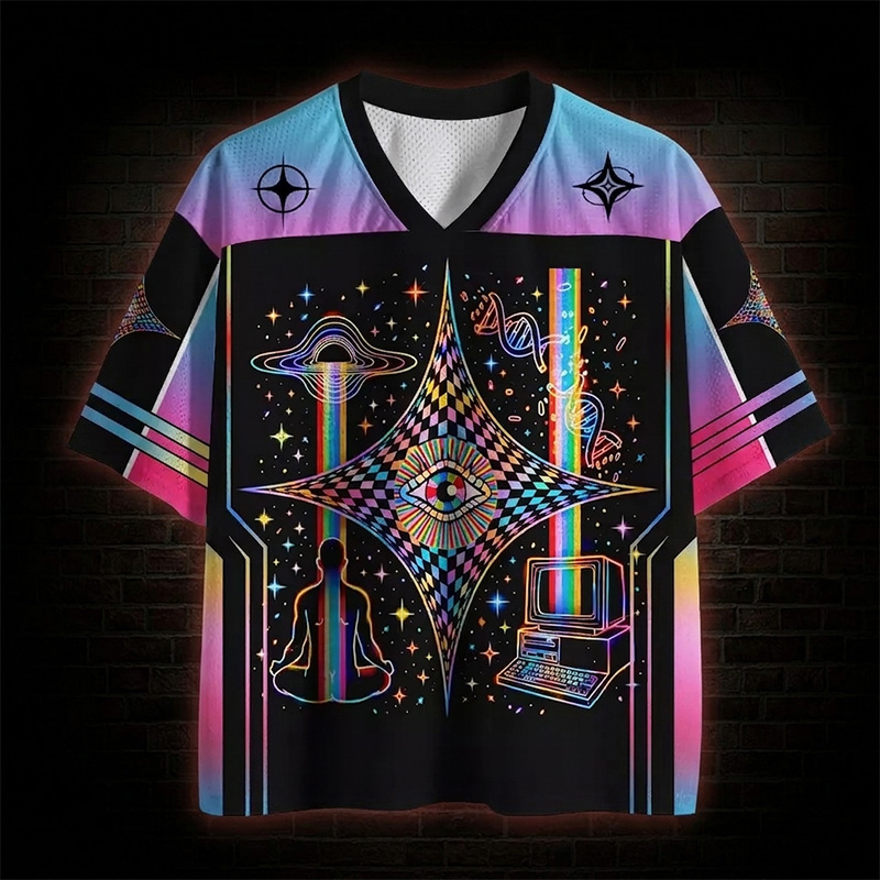 "Awakening Consciousness" pattern mesh jersey
