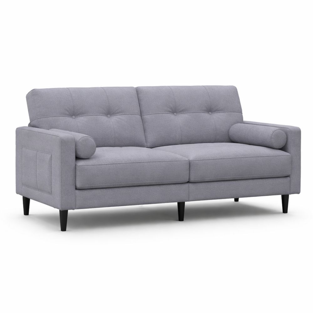 Bequemes Zweisitzer-Sofa mit Stauraum und Kissen