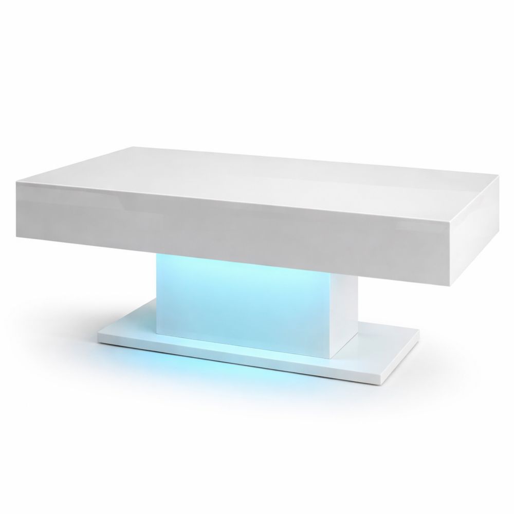 Moderner Hochglanz-Couchtisch mit LED, 110 x 55 x 50 cm