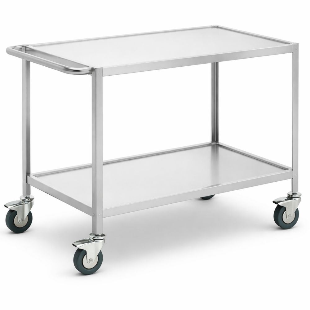 Edelstahl-Servierwagen mit 2 Böden, 100 kg Tragkraft