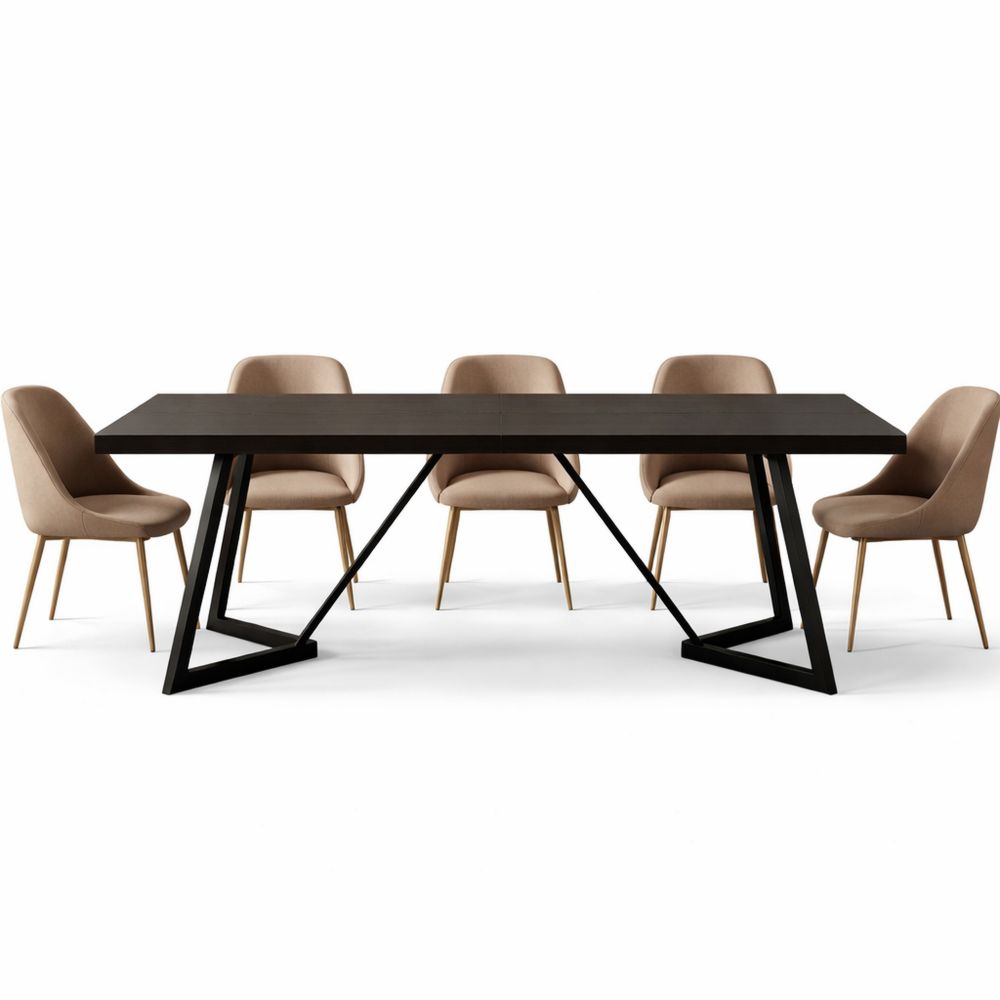 Moderner rechteckiger Esstisch mit Metallgestell für 4-6 Personen