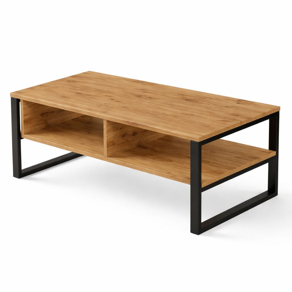 Rustikaler Wohnzimmertisch mit Stauraum, rechteckig